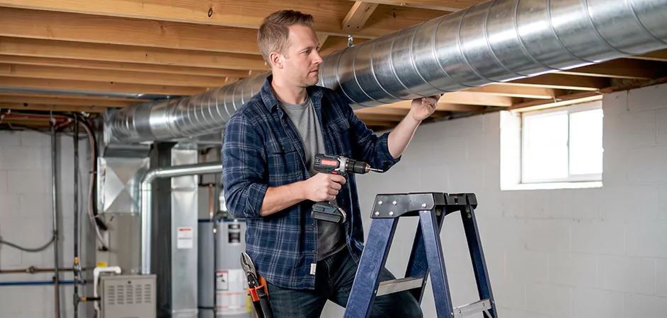 Exposed Spiral Ductwork in Union City